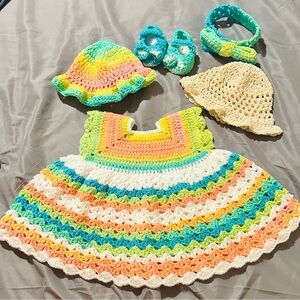 Colorful Crochet Baby Dress Set